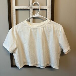 White Crop Top T-Shirt